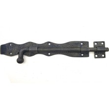 Drop Tedarik Antika Tarz Dekoratif Pirinç Dövme Kapı Sürgüsü - 25CM, Oksit
