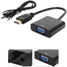 4488 Hdmı To VGA Ses Destekli Monitör Dönüştürücü Kablo Çevirici Adaptör