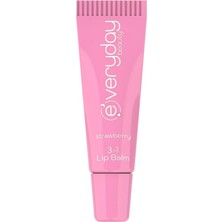 Beauty Çilek Aromalı 3'ü 1 Arada Dudak Bakım Kremi Lip Balm 10 ml