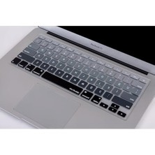 MacBook Klavye Koruyucu Silikon | Us Klavyeyi Türkçe Q Baskıya Dönüştürür | MacBook Air 13 Inç ve MacBook Pro 13–15 Inç (A1369, A1466, A1278, A1425, A1502, A1286, A1398) Uyumlu Siyah Gri