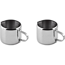 Chavin 2 Adet Çelik 50 ml Mini Kahve Süt Sos Krema Sürahisi Potu Sütlük MT188-2