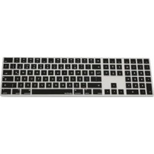 Apple Magic Keyboard 2 A1843 Numerik Türkçe Q Klavye Koruyucu – Us Ansı Enter Uyumu ile Türkçe Yapma Kaplama Ultra Ince Silikon Keyboard Cover Toz ve Sıvı Koruma Siyah