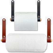 Shopwave Yapışkanlı Ahşap & Deri Tuvalet Kağıtlığı | Banyo Kağıt Havluluk, Havlu Peçetelik | Wc Kağıtlık, Do