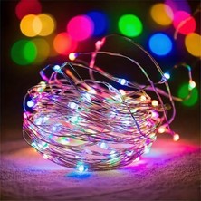 Pilli Rgb Peri LED Işık 5 Metre, Dekoratif LED Şerit Işık, Renkli LED Aydınlatma, Oda Süsleme Işığı (5 Metre)