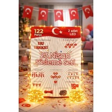 122 Parça 23 Nisan Dekoratif Süsü Flama Okul Süsü, Atatürklü Balon, Türk Bayrağı Pano Süsleri Yeni 2026