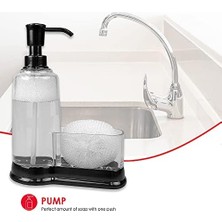 Home Basics Sünger Bölmeli Plastik Sabunluk, Siyah