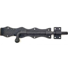 Drop Tedarik Antika Tarz Dekoratif Pirinç Dövme Kapı Sürgüsü - 20CM, Oksit