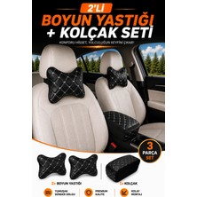 Ecarteks Beyaz Dikişli Siyah Sünger Kolçak 36 cm Uzunluk 17 cm Yükseklik Modern Tasarım