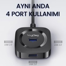 4 Portlu USB 2.0 Çoklayıcı Hub Beyaz