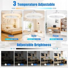 LED Işıklı Tavan Vantilatörü, 3 Farklı Işık Modu, 3 Seviye Güçlü Fan Modu, Uzaktan Kumandalı, Ayarlanabilir Parlaklık Ayarı, Kolay Kurulumlu, Ev Ofis Balkon Bahçe Için Tavan Pervane Vantilatörü