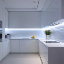 5 Metre Beyaz Şerit LED Kumandalı Dimmer Anahtar Tak Çalıştır Hazır Set Adaptör Dahil, Açma-Kapama, Parlaklık Ayarı Yapılabilir, Mutfak, Tezgah, Dolap Içi, Ayna, Tv Ünitesi Aydınlatma