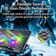 Odin Rgb Işıklı Gaming 2200RPM Çift Fan LED Display Laptop Notebook Soğutucu Stand