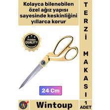 Wintoup #makas Paslanmaz Altın Saplı 24 cm Kumaş Kot Deri Kesim Çelik Şık Büyük Boy Profesyonel Terzi Makası