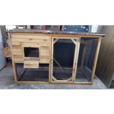 Harikalar Diyarı Ahşap Modern Tavuk Kümesi 200X125X80 - 10 Tavukluk Kafes Kümes - Süs Tavuğu Kümesi