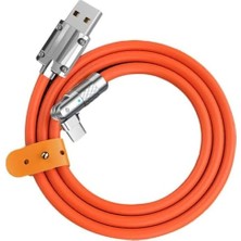 Büyük Pazar Store 1660 USB To Type C Hızlı Şarj Data Kablosu Çevirici Dönüştürücü Adaptör 180° Döner 120W / 6A Süper Hızlı Şarj (2 Metre)