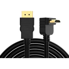 Sensei Senseı S-90DOWN-HDTV 4K 2.0V 3D 1.5 Metre 90 Derece Açılı L Tipi Altın Uçlu HDMI Kablo
