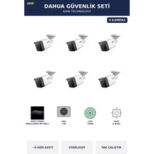 Dahua 6 Kameralı 4mp Güvenlik Kamera Seti 4mp Ip Poe Starlight Bullet Dış Mekan 1tb ~9 Gün Kayıt