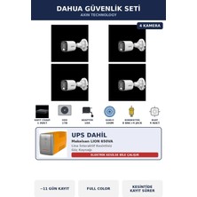 Dahua 4 Kameralı 5mp Ups'li Güvenlik Kamera Seti 5mp Full Color Sesli Bullet Dış Mekan 1tb