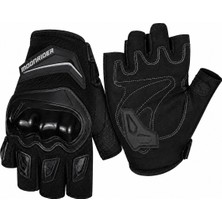 MOONRIDER Motosiklet Eldiveni Korumalı Unisex Yarım Parmak Eldiven En 13594 Sertifikalı Yazlık Nefes Alır Dokunmatik Uyumlu Kaydırmaz Koruyucu Motor Eldiveni MR-G10