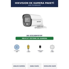 Hikvision DS-2CE10DF0T-PF Ek Kamera Paketi 2MP Tak Çalıştır Kablo Dahil