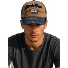 Cosmooutlet Vintage Erkek Baseball Şapka Eskitme Yıkamalı Nakış Detaylı Ayarlanabilir Kahverengi Kep