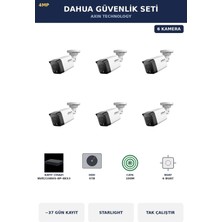 Dahua 6 Kameralı 4mp Güvenlik Kamera Seti 4mp Ip Poe Starlight Bullet Dış Mekan 4tb ~37 Gün Kayıt