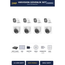 Hikvision 8 Kameralı 2mp Güvenlik Kamera Seti Colorvu Gece Renkli 2tb ~23 Gün Kayıt Dome+Bullet