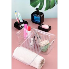 Büyük Pazar Store Modern Tasarım 4 Parça Banyo Aksesuar Seti Modern Hafif Lüks Yıkama Kabı Banyo Aksesuarları Banyo Seti Losyon Şişeleri, Diş Fırçası Tutacağı, Diş Kupası, Sabunluk Siyah