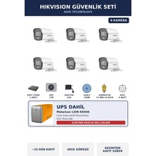 Dahua Hikvision 6 Kameralı 2mp Ups'li Güvenlik Kamera Seti Colorvu Gece Renkli 1tb Bullet Dış Mekan