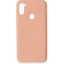 Sibelora Home Newface Samsung Galaxy A11 Kılıf Nano Içi Kadife Silikon - Pudra