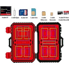 Büyük Pazar Store Gorilla Case 24 Slot Çoklu Hafıza Kartı ve Micro Sd Kart Taşıma Çantası Micro Sd Kart Kutusu (Kırmızı)