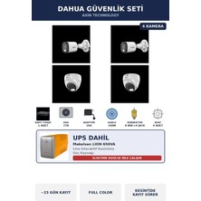 Dahua 4 Kameralı 5mp Ups'li Güvenlik Kamera Seti 5mp Full Color Sesli Dome+Bullet 2tb ~23 Gün Kayıt