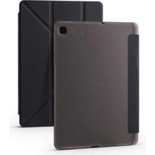 Büyük Pazar Store Galaxy Tab S6 Lite P610 P620 ile Uyumlu Kalem Bölmeli Pu Deri Arkası Yumuşak Silikon Kılıf, Siyah