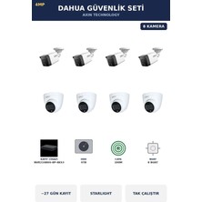 Dahua 8 Kameralı 4mp Güvenlik Kamera Seti 4mp Ip Poe Starlight Dome+Bullet 4tb ~27 Gün Kayıt