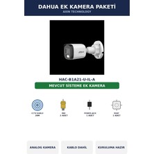 Dahua HAC-B1A21-U-IL-A Ek Kamera Paketi 2mp Tak Çalıştır Kablo Dahil