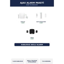 Ajax Kablosuz Akıllı Alarm Seti Ev Temel Paket Hub + Kapı + Siren