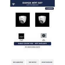 Dahua 2 Kameralı 3mp Wifi Kablosuz Kamera Seti Kablo Çekimsiz 500GB
