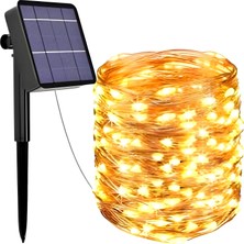 Büyük Pazar Store Ack Solar Güneş Enerjili Gün IŞIĞI,100 Led, 10 Metre, 8 Modlu, Peri LED Bahçe, Veranda, Avlu, Balkon, Havuz Kenarı, Düğün, Parti, Peyzaj Aydınlatma Su Geçirmez Lamba