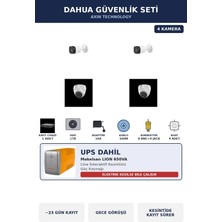 Dahua 4 Kameralı 2mp Ups'li Güvenlik Kamera Seti Sesli Gece Görüşlü Dome+Bullet 1tb ~23 Gün Kayıt