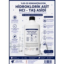 Adelaide Hidroklorik Asit Hcl (Taş Asidi) %30-35 Konsantrasyon - 1 Lt - (Analiz Sertifikalı)