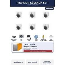 Hikvision 6 Kameralı 2MP UPS'li Güvenlik Kamera Seti ColorVu Gece Renkli 1TB Dome İç Mekan