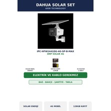 Dahua IPC-HFW2441DG-4G-SP-B-MAX 4mp Elektriksiz Solar 4g Router'lı Şantiye/arazi Seti