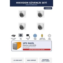 Hikvision 4 Kameralı 2MP UPS'li Güvenlik Kamera Seti ColorVu Gece Renkli 1TB Dome İç Mekan