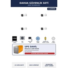 Dahua 4 Kameralı 2mp Ups'li Güvenlik Kamera Seti Sesli Gece Görüşlü Bullet Dış Mekan 1tb