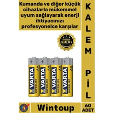 Wintoup #pil Superlife Uzun Ömürlü Eko Paket Elektronik Yüksek Performanslı Güçlü Aa Kalem Pil 60 Adet
