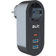 Drop Tedarik Ftr-07 2xusb 1xtypec Termal Akım Korumalı Isıya Dayanıklı Tekli Priz