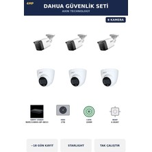 Dahua 6 Kameralı 4mp Güvenlik Kamera Seti 4mp Ip Poe Starlight Dome+Bullet 2tb ~18 Gün Kayıt