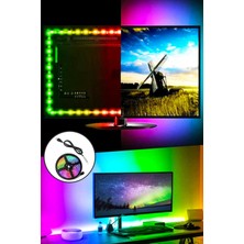 Büyük Pazar Store Tv ve Monitör Arkası Silikonlu Rgb LED Şerit Dekoratif Aydınlatma Seti 1 Metre