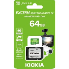 Şura Ticaret 64GB  Endurance G2 Micro Sdxc V30 A1 4K 100MB/50MB/SN Hafıza Kartı - Sd Adaptörlü (LMHE2G064GG2)
