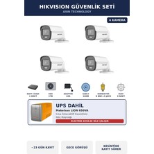 Dahua Hikvision 4 Kameralı 2mp Ups'li Güvenlik Kamera Seti Colorvu Gece Renkli 1tb Bullet Dış Mekan